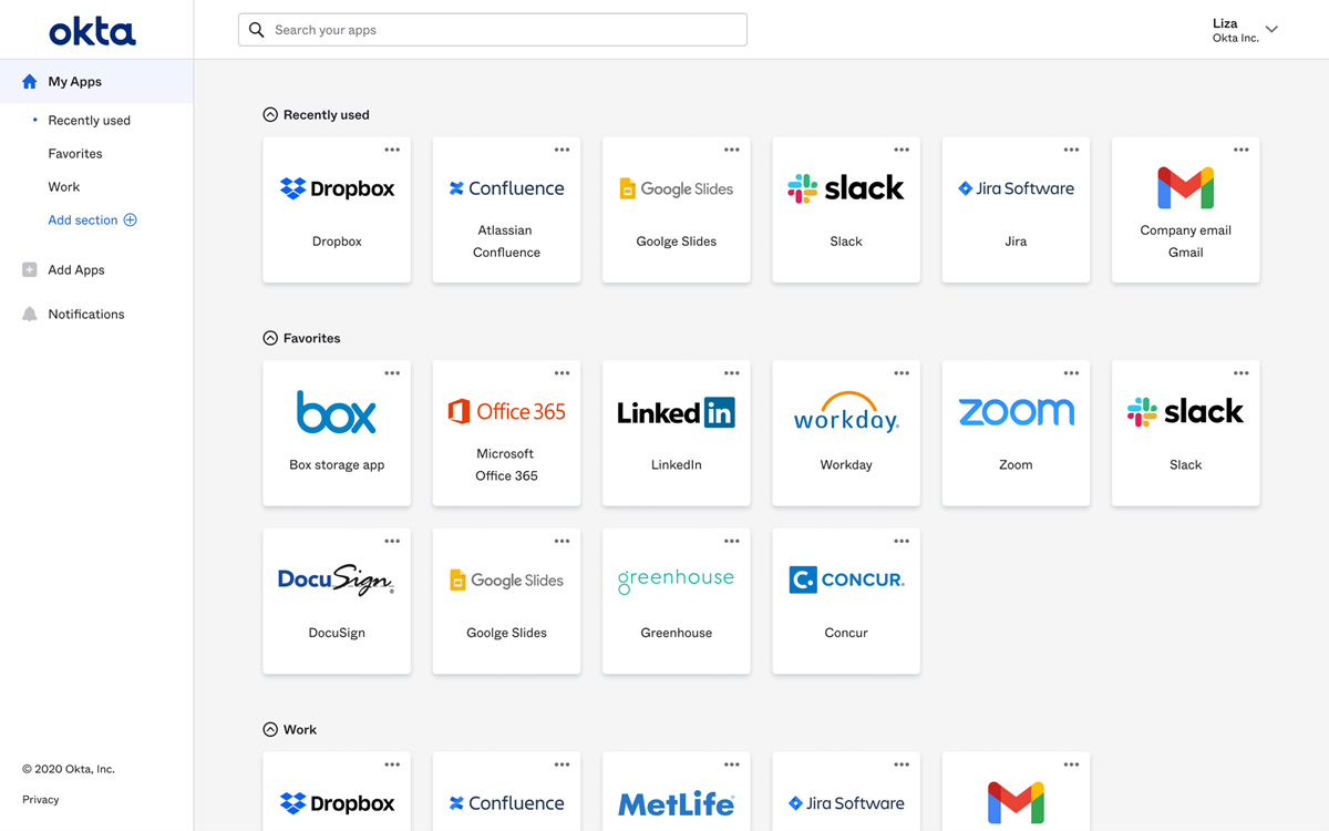 Okta panel önizleme